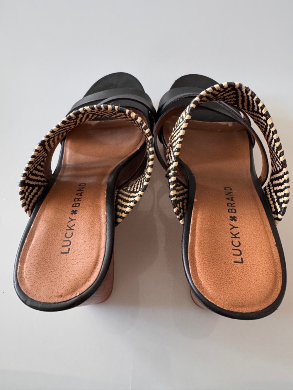 Lucky Brand Black woven boho wedge sandal - Picture 6 of 10
